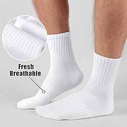 MUQU Mens White Quarter Socks - Thin Athletic