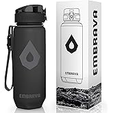 Embrava 24oz BPA-Free Plastic Sports Water Bottle with Time Markers