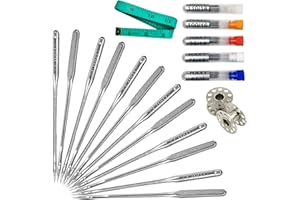AXOTEY Sewing Machine Needles, Pack of 100, for Singer, Brother, Janome, Varmax and Home Sewing Machines. Universal Standard Needles in Sizes 65/9, 75/11, 90/14, 100/16, 110/18 (100)