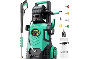 Pressure Washer 5000PSI with Adj-8-Level Touch Screen, 34" Tall Power Washer, 4 Quick Connect Nozzles, Inlet Hose&Filter&500m