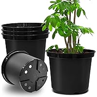 5 Gallon Pots for Plants, 12 Inch Plastic Nursery Pots with Drainage Holes, Round Sturdy Garden Pots for Outdoor Indoor Plant