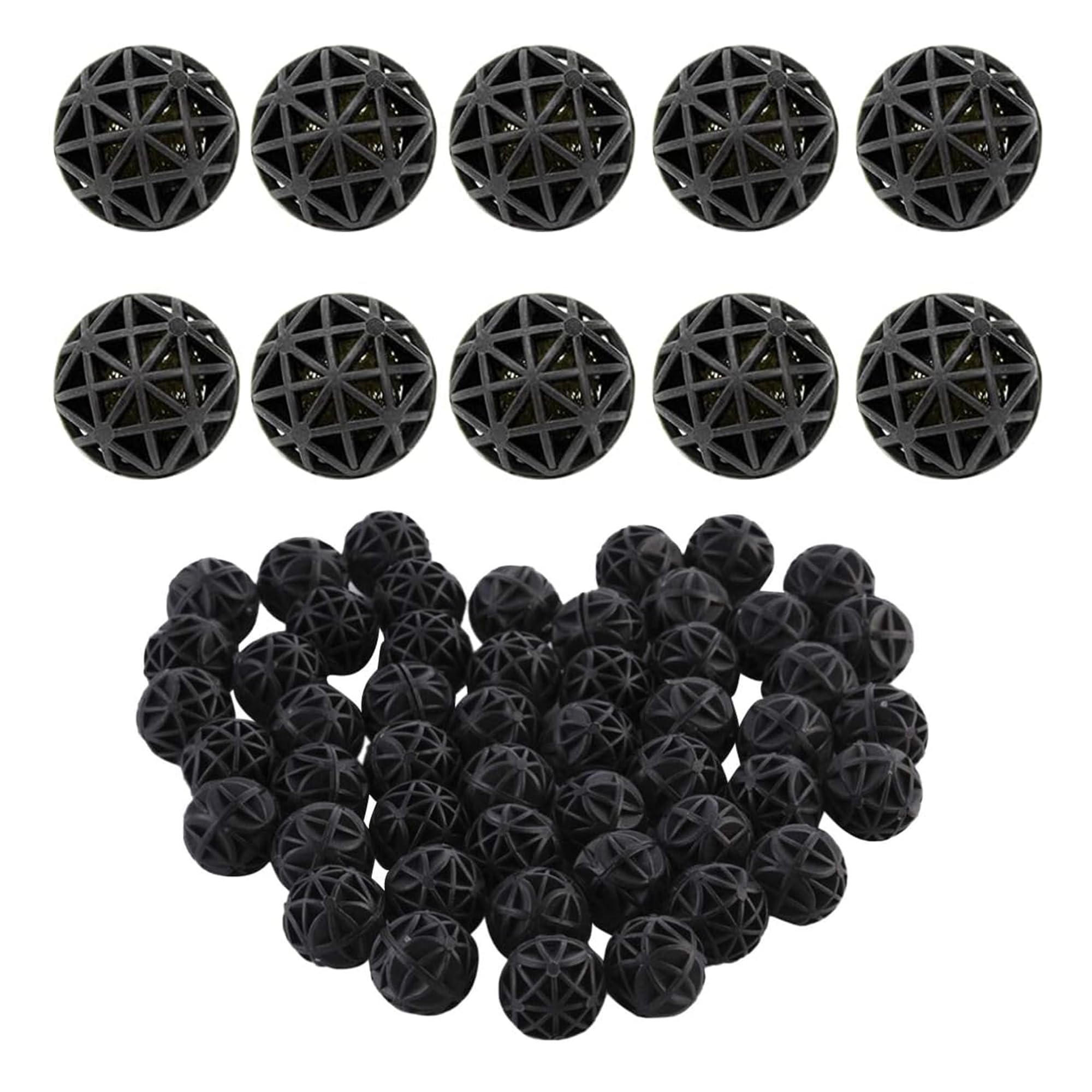 RUIENGCOMM 100 Pcs Bio Porous Filter with Cotton Aquarium Fish Tank Bio Balls Filter Bio Balls Filter Water Filter Material Bio Media Bio Balls for Fish Tank Pond Aquarium Waterfall Fountain
