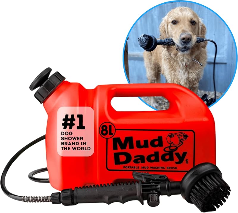 Mud Daddy 8 Litre Portable Pet Washing Device Red Mud Remover Grooming