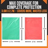 Brackit 6-Pack Plastic Dust Sheets 3.6m x 2.7m Red & Green Dustproof Waterproof view 2