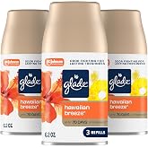 Glade Automatic Spray Air Freshener Refill, Hawaiian Breeze, 3 Count | 6.2 oz Each, Home and Bathroom Use, Fits Glade Automatic Spray Holder, Adjustable Timed Fraegrance Release, Odor Fighting
