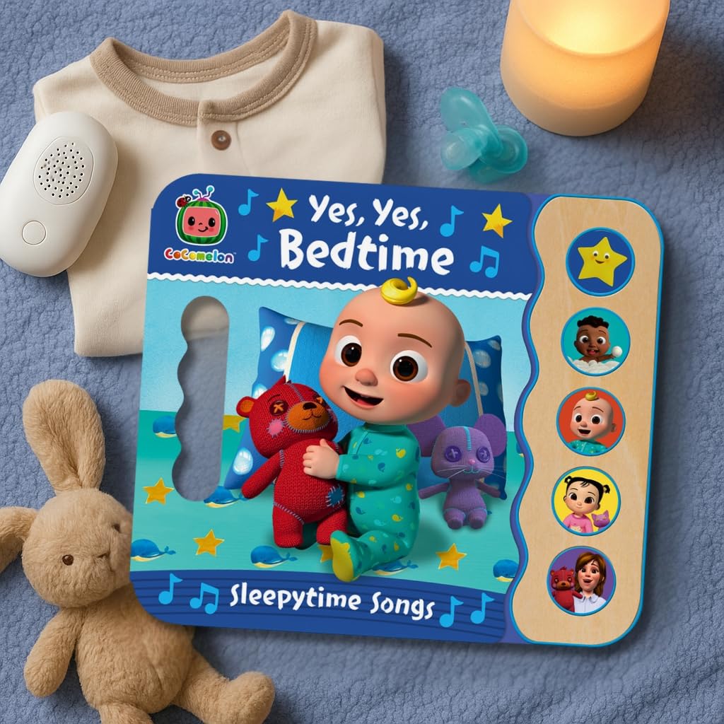 Cocomelon Yes, Yes Bedtime 5-Button Song Book: Sing and Read Toy Book with JJ and Friends, Ages 2-7