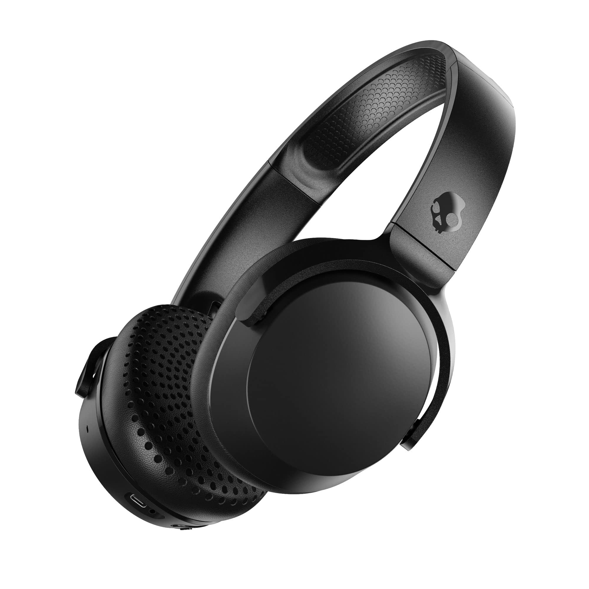 Skullcandy Riff Wireless 2 On-Ear Bluetooth Headphones, Up to 34 Hrs Battery, Foldable Lightweight Design, Convenient for Travel with Included 3.5mm AUX Cable, Microphone for iPhone Android - Black