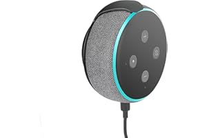 SUIXING Wall Mount Holder for 3rd Generation, Space-Saving Accessories Built-in Cable Management for Dot(3rd Gen) Smart Speakers, with Sticking Tape and Drill Nail(Black, 1Pack)