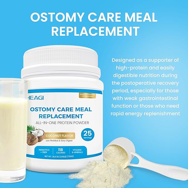 OSTOMY CARE MEAL REPLACEMENT, HYDROLYZED PROTEIN WITH PREBIOTICS & MCTS, LOW SUGAR, EASY DIGEST, BALANCED NUTRITION FOR OSTOMATES
