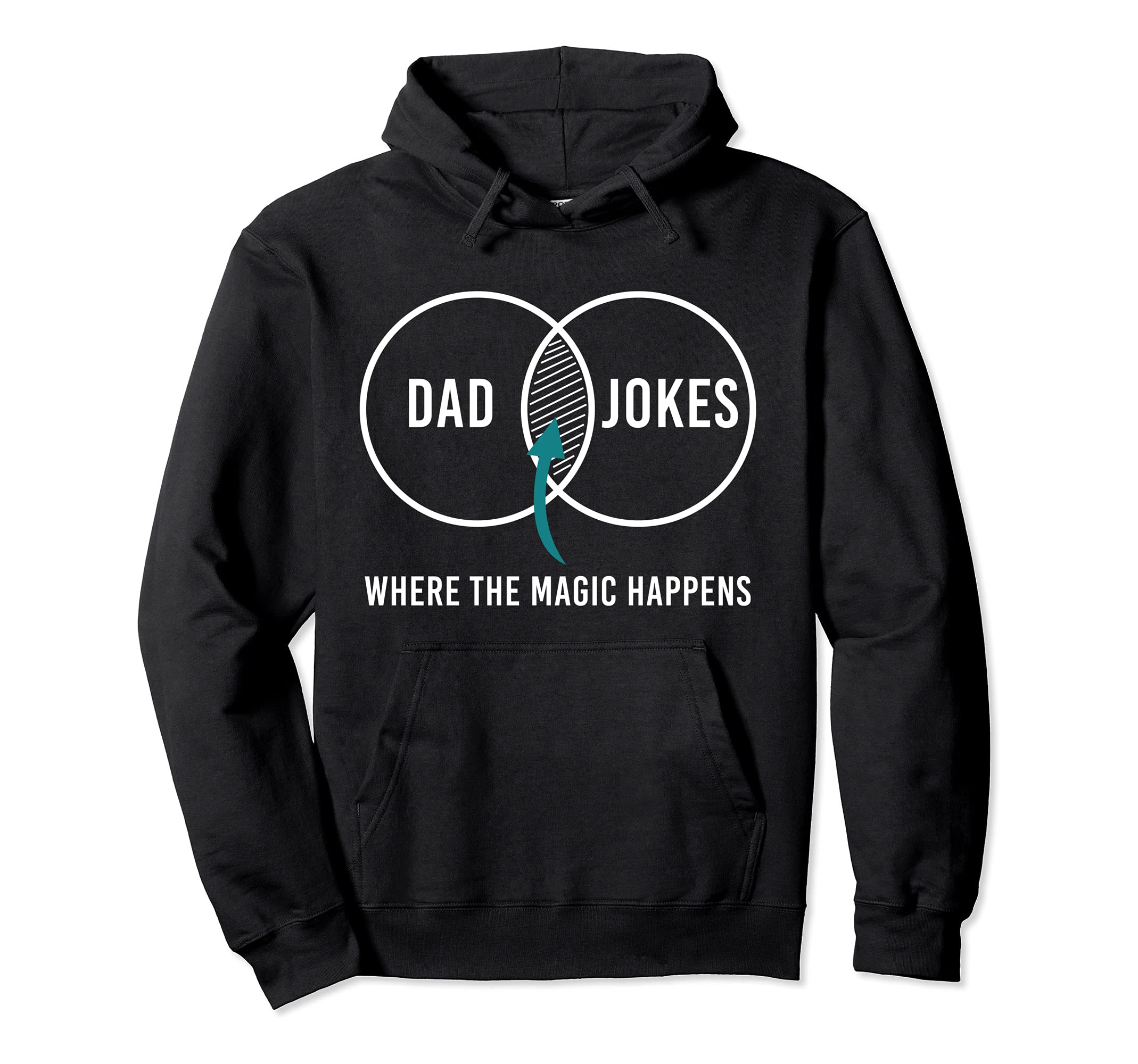 Dad Jokes Bad Dad Jokes Puns Magic Happens Funny Fathers Day Pullover Hoodie