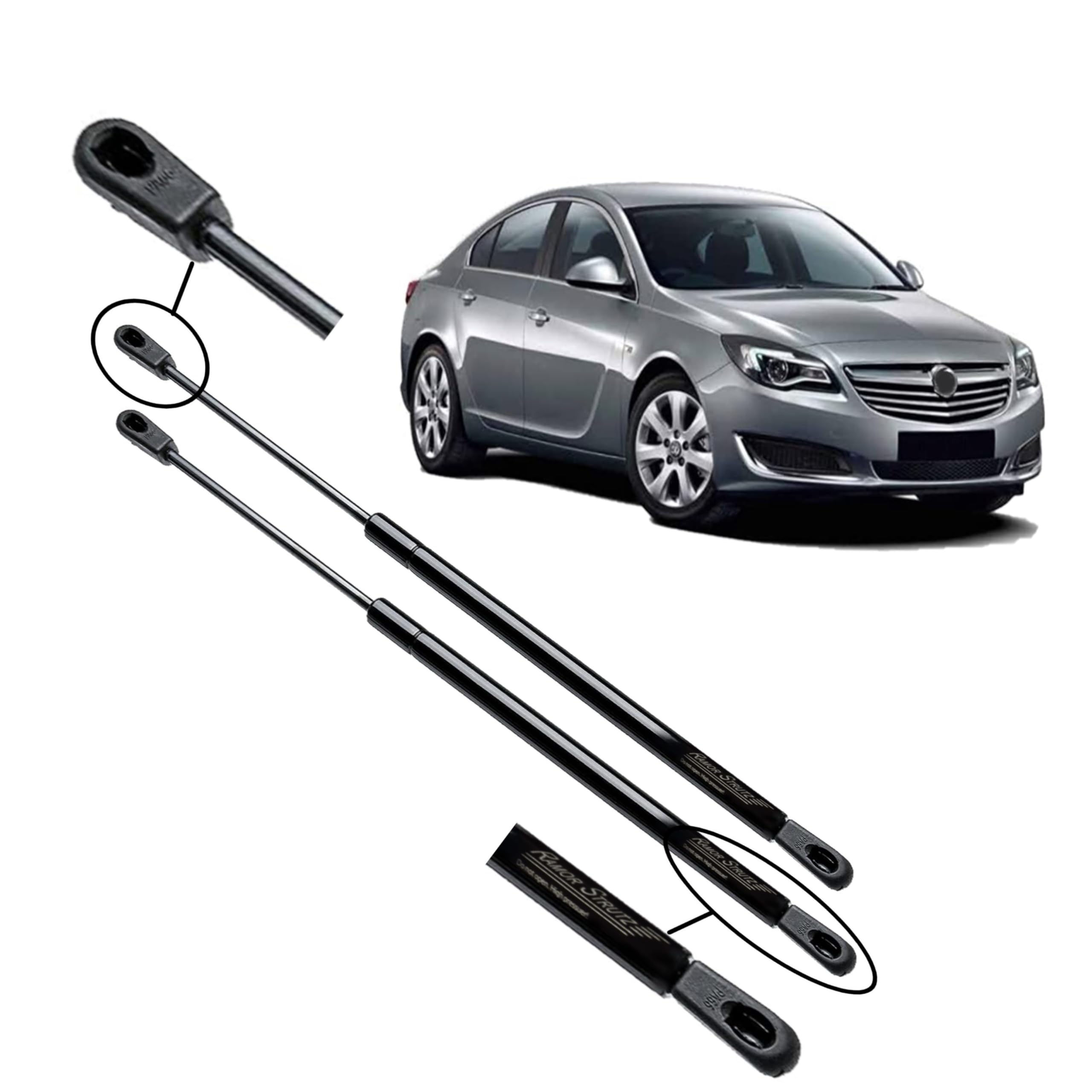 Ramor Strutz 2x Tailgate Gas Struts Compatible with a Vauxhall Insignia 2008-2017. Tailgate Gas Springs Replacement for 13332570 and others.