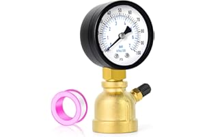 MEANLIN MEASURE 0-100Psi Forged Brass Air Test Pressure gauges, 3/4" FNPT Connection, 2" Double Graduated, Bell Shape Body Assembly, -3-2-3% Accuracy