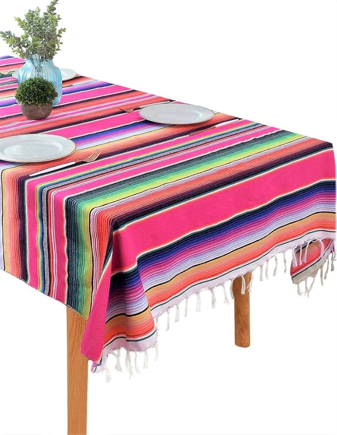 BOXAN Mantel de serape mexicano para decoración rústica de boda