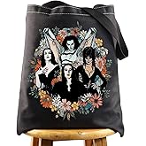 WZMPA Goth Queens With Flowers Cosmetic Bag Lily & Morticia & Vampira Fans Gifts Ghoul Gang Makeup Zipper Pouch Bag (Goth Queens -T BL)