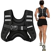KUKZO Weighted Vest Woman, 6/8/12/16/20/25/30 Lb Unisex Reflective Strength Training Weight Vest For Running, Jogging, Cardio & Workouts