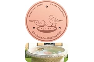 Uni-J 99.99% Pure Copper Bird Bath Purification Disk, Copper Disc inhibiting Algae buildup - Fits All Outdoor Bird Bath Bowls - 1Pcs