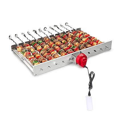 RAMBO Grillaufsatz mit Geschwindigkeitsregulierung+ Powerbank+ 12 Spieße