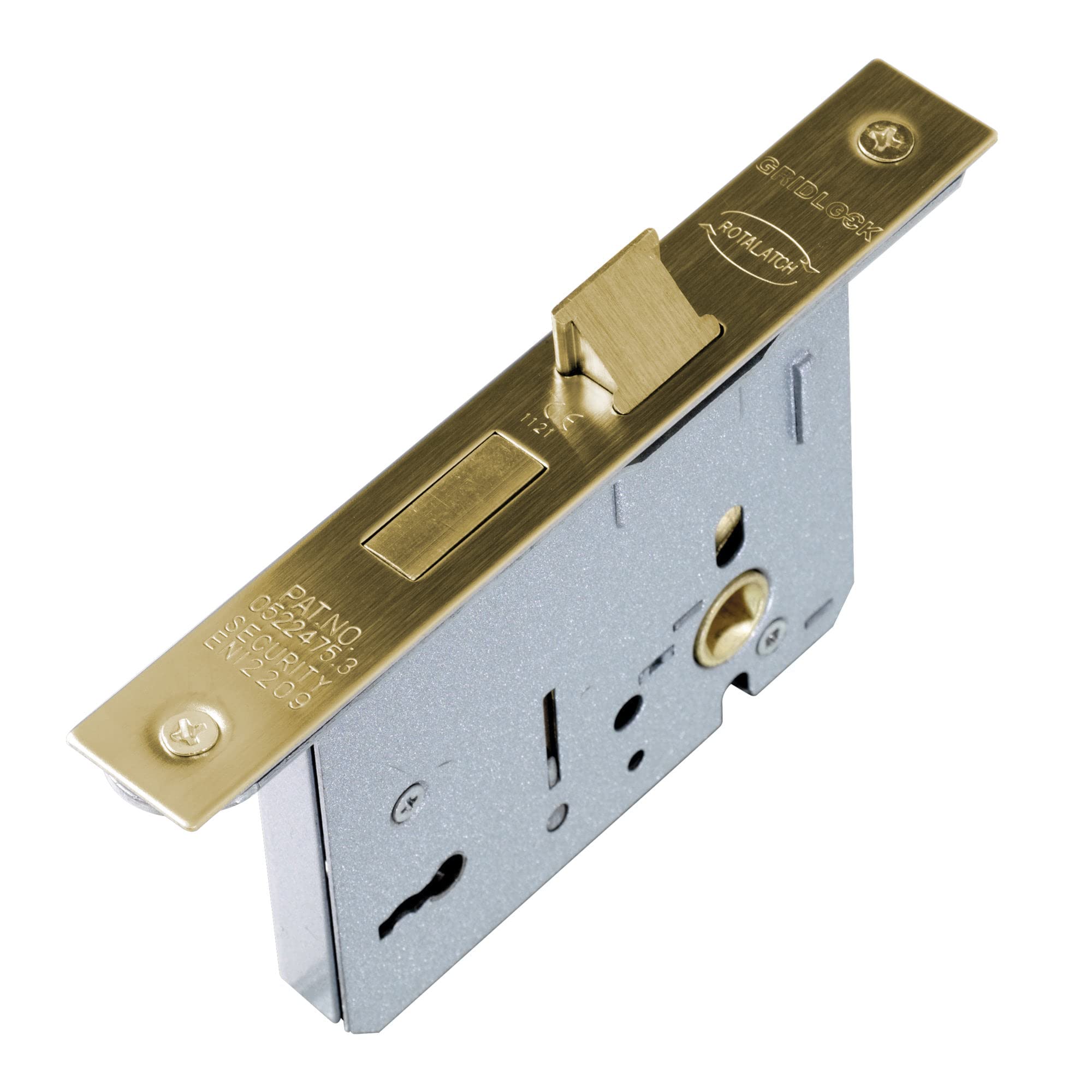 UAP 3 Lever Mortice Sash Lock 75mm - Door Lock with Key, Door Latch Mortice Lock for Internal and External Doors, Lever Mortice Sashlock (Evershine Brass - 75mm)
