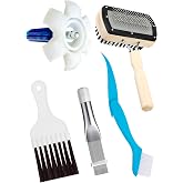 Whtawtaw 5 Pcs AC Coil Cleaner Set, Plastic Air Conditioner Fin Comb, Stainless Fin Straightener, Dual-Sided Cleaning Brush Kit for No Rinse Evaporator/Condenser Cleaner and All A/C Units