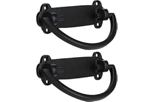A29 Set of 2 Antique Chest Handles and Pulls, Heavy Duty Hardware for Treasure Chests, Crates, Storage Boxes, Cast Iron, Black Powder Coat Finish