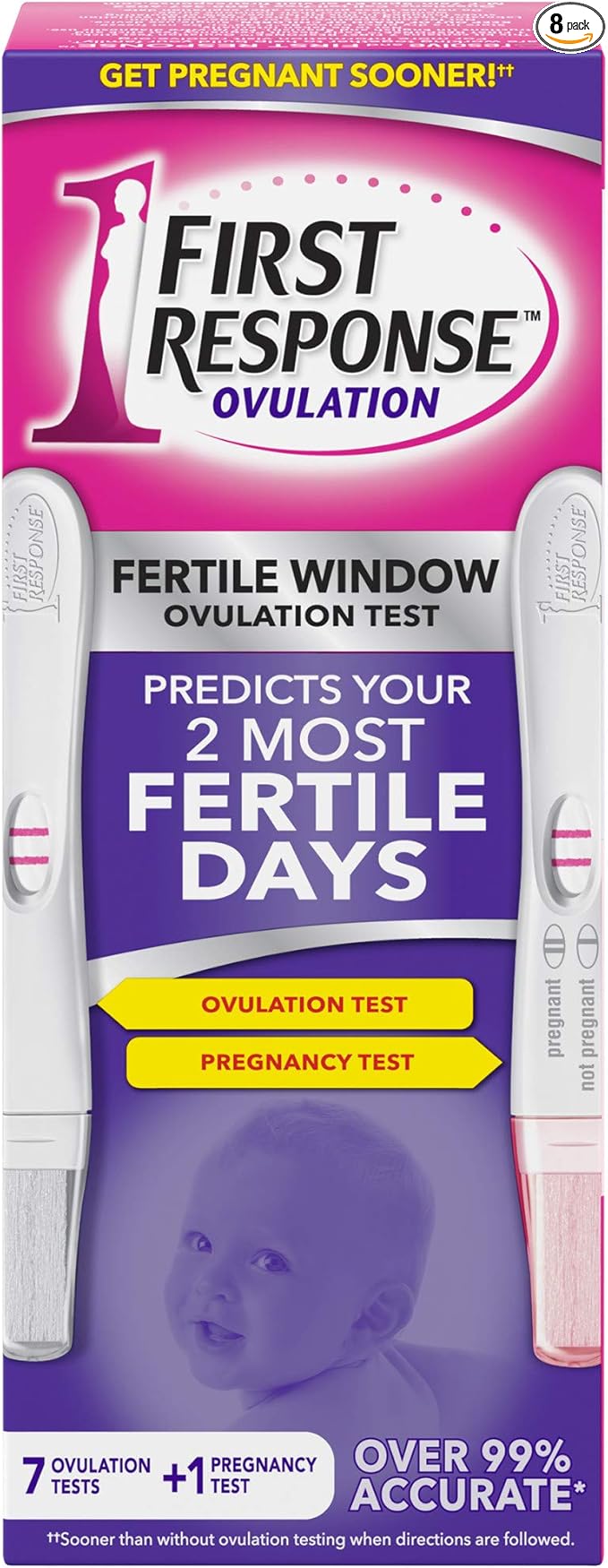 Amazon Com First Response Ovulation Test 7 Test Kit Plus 1 Pregnancy Test Health Personal Care