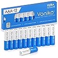 Voniko - Premium Grade AAA Batteries - 12 Pack - Alkaline Triple A Battery - Ultra Long-Lasting, Leakproof 1.5v Batteries - 10-Year Shelf Life