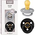 BIBS Pacifiers Colour Collection | Natural Rubber Baby Pacifier | Set of 2 BPA-Free Soothers | Made in Denmark | 18+ Months (Pack of 2) | Cloud/Black