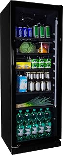 Getränkekühlschrank ZKB 360 schwarz Flaschenkühlschrank Kühlschrank mit Glastüre Gastro Getränkekühler