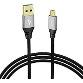 Micro USB Cable 10 FT, Android Charger Cord, Micro USB Charging Cable | USB 2.0, 480Mbps, Braided, Gold-Plated Connectors, Compatible with Galaxy S7 S6 J7 Edge Note 5, Kindle, MP3, Handheld Fan