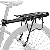 ROCKBROS Rear Bike Rack Quick Release Bike Cargo Rack for Luggage Commuting | Easy to install,heavy duty steel,red reflector,side protection,quick release system,rear back pannier rack with intructions