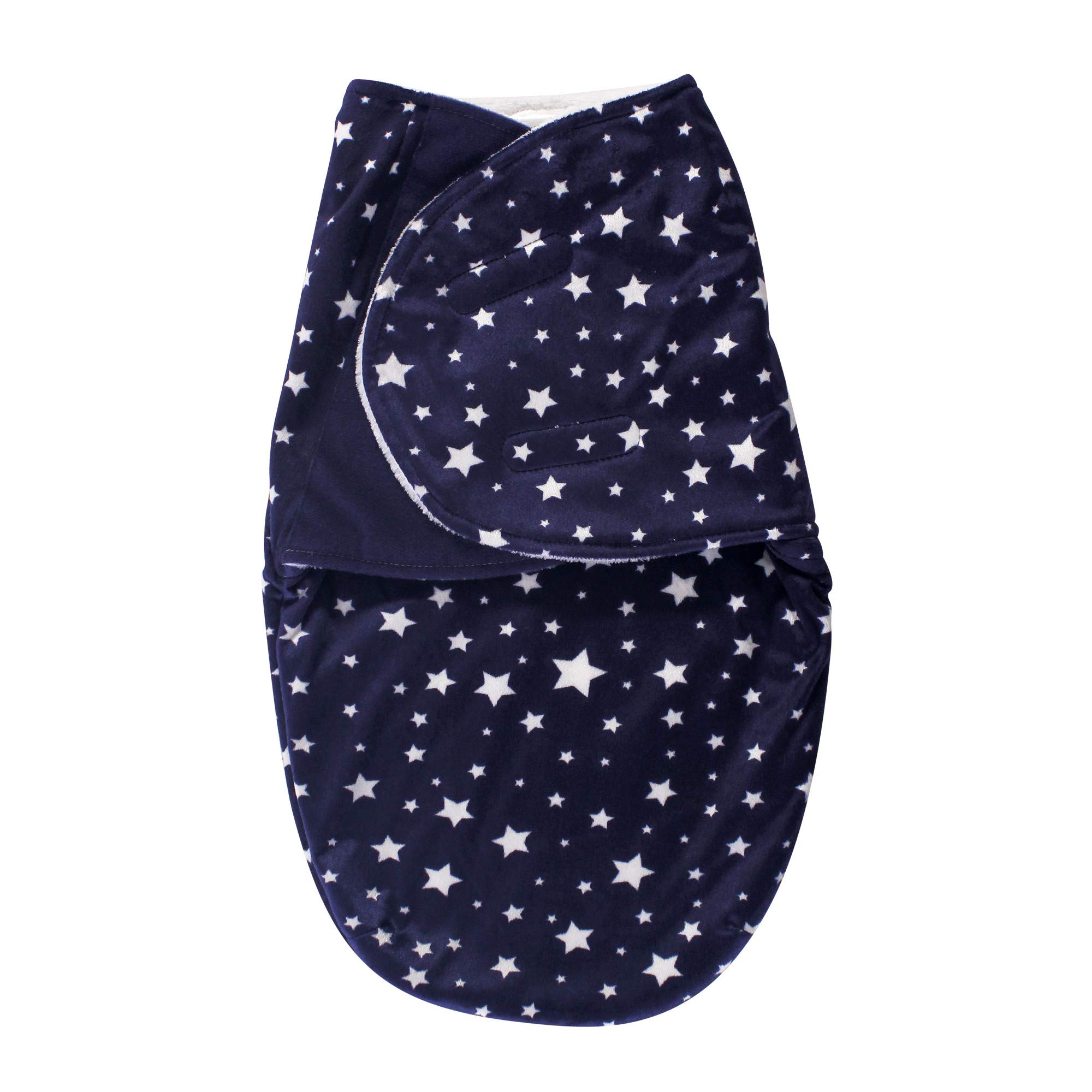 Photo 1 of Hudson Baby Unisex Baby Plush Swaddle Wrap, Navy Star, 0-3 Months