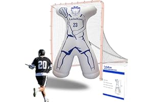 LalaKoo Inflatable Lacrosse Dummy Goalie Lacrosse Dummy Defender Shot Blocker and Dodging Training Lax Training Aid with Air 