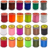 ABEISA Fly Tying Thread 150D/200D Non Waxed Nylon Tying Wires Multi-Color Fly Fishing Materials 24Pcs