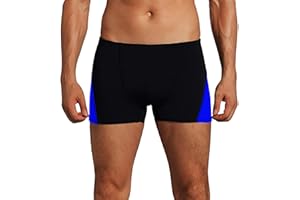 Leshang Mens Square Leg Shorts Mens Comfortable Swimsuit for Polyester PBT Fabric