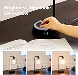 Homelist Dimmable Bedside Lamps Set of 2 with USB Ports Black Glass Shade view 5