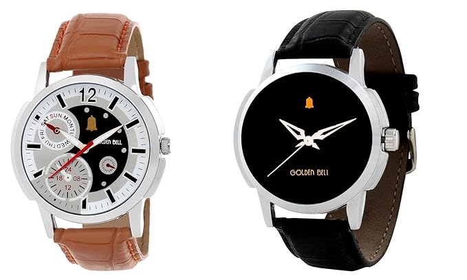 Original Combo of Multicolour Dial Mens Watches (Pack of 2) - GB-1017