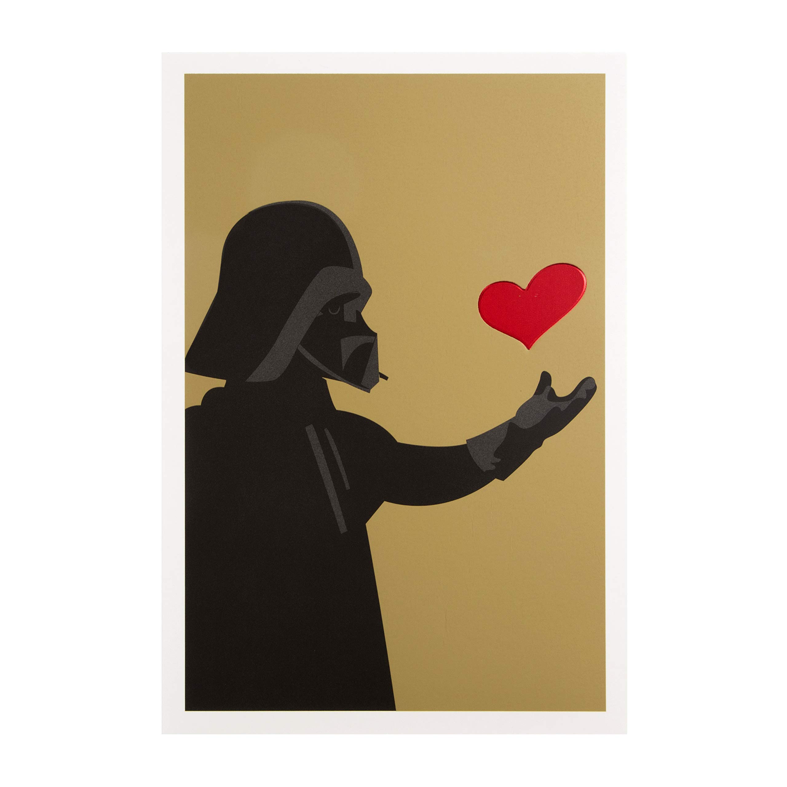 Hallmark Valentines Day Card, Star Wars Darth Vader & Heart Design, Black, Red