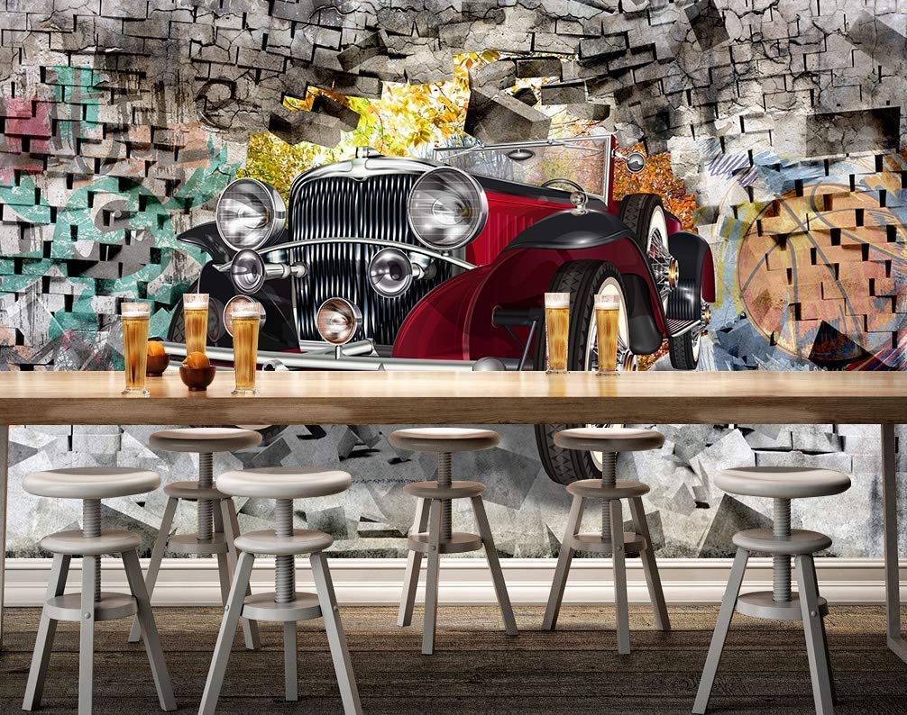 Murwall Vintage Wallpaper Classic Car Wall
