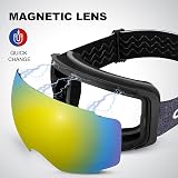 Odoland Frameless OTG Ski Goggles with Detachable Lens Anti-Fog UV400 view 2