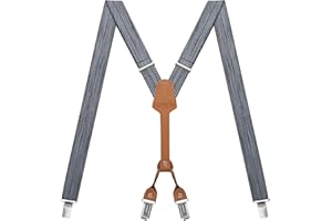 Action Ward Women's Suspenders - 1" Width - Y Back 4 Clip Skinny Ladies Suspenders, Jeans Black, adult, adjustable