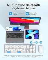 Seenda SKM64-3 Wireless Keyboard Mouse Set Multi-Device UK Layout White Silver view 2
