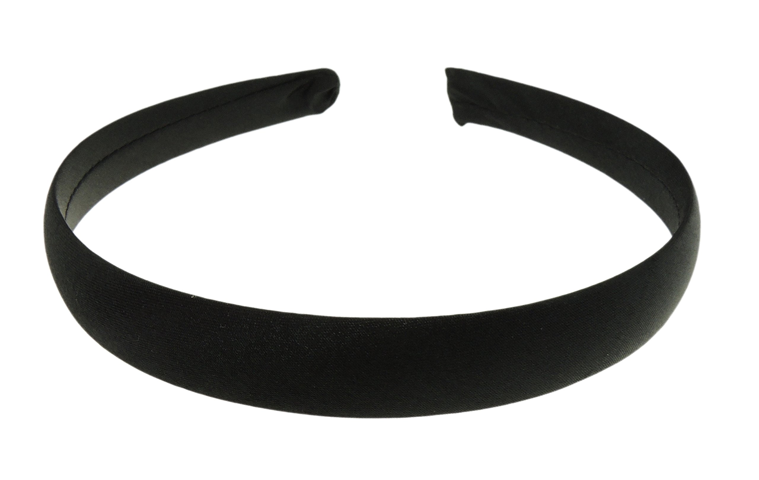 GIRLS School Uniform Birthday Party Wedding Flower Girl Special Occasion Hair Accessories Plain Satin 2cm Short Long Hair Headband Alice Band Hairband (Black, 2cm)