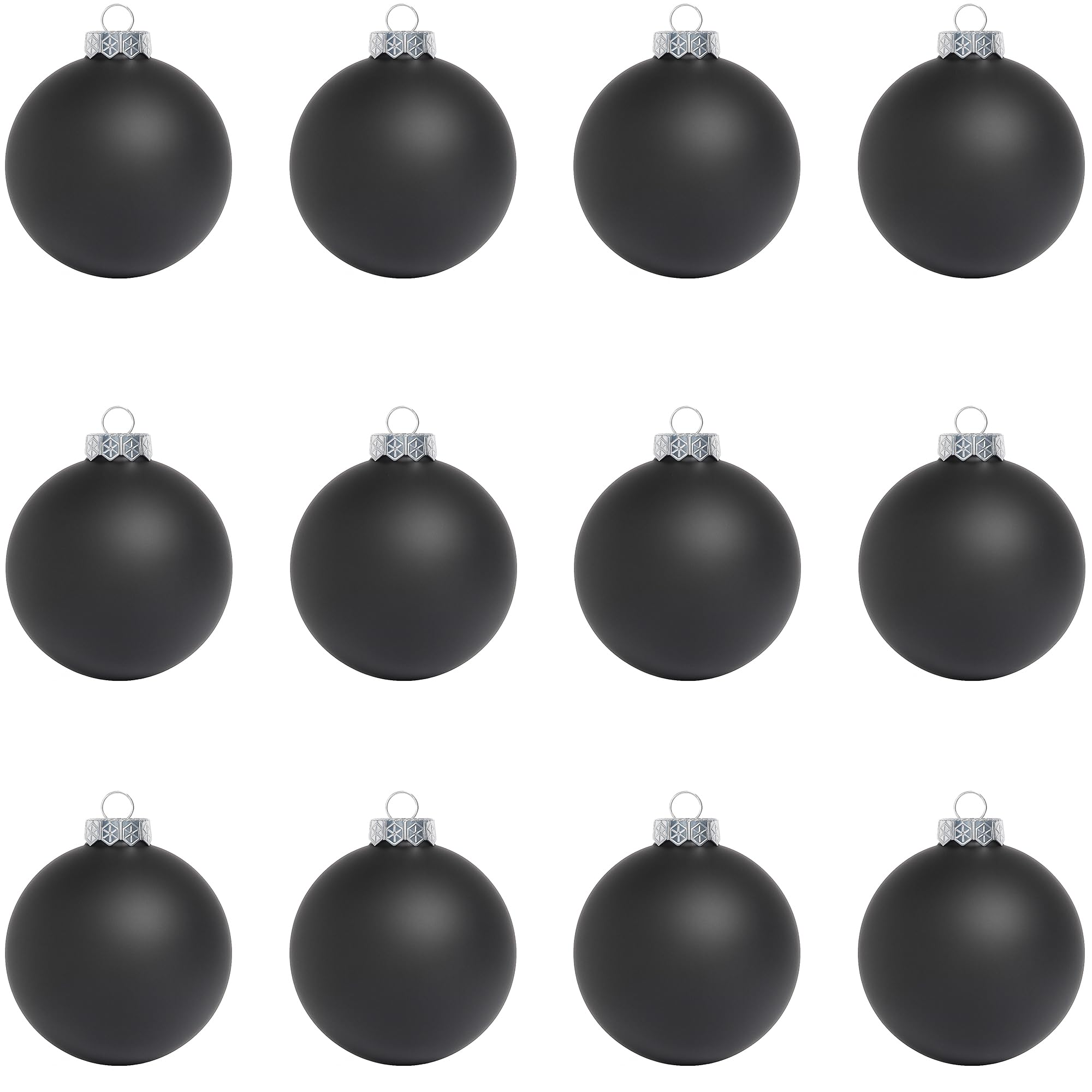 SLEETLY DIY Christmas Baubles Set for Kids and Adults - Holiday Xmas Christmas Ornament Decorations for DIY Crafts, Painting, Drawing, Large 3.15 inch, Black Matte Blank, Set of 12 — image 1