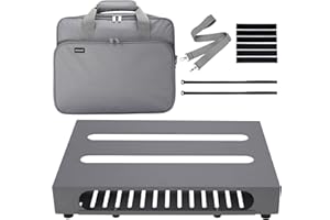 GOKKO Guitar Pedal Board 13.8" x 11" Guitar Pedalboard with Gig Bag and Mounting Tape (Gray)