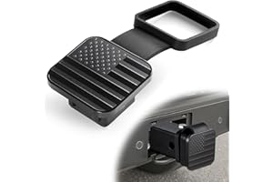 UYYE 2 Inch Rubber Trailer Hitch Cover, American Flag Rubber Tow Tube Cover Plug Cap, Car Exterior Accessories Fits for Most Vehicles Hitch Receivers, Hitch Cover Tube Plug Cap (Black)