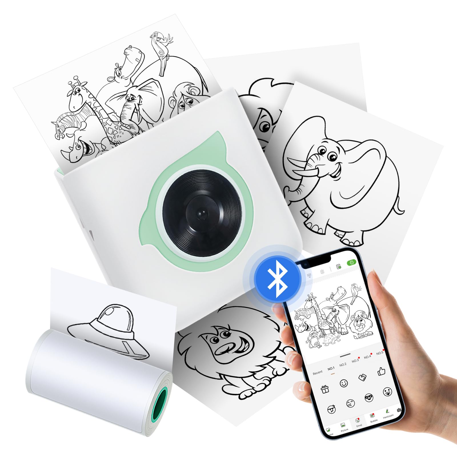 Bisofice Pocket Printer Wireless Bluetooth Thermal
