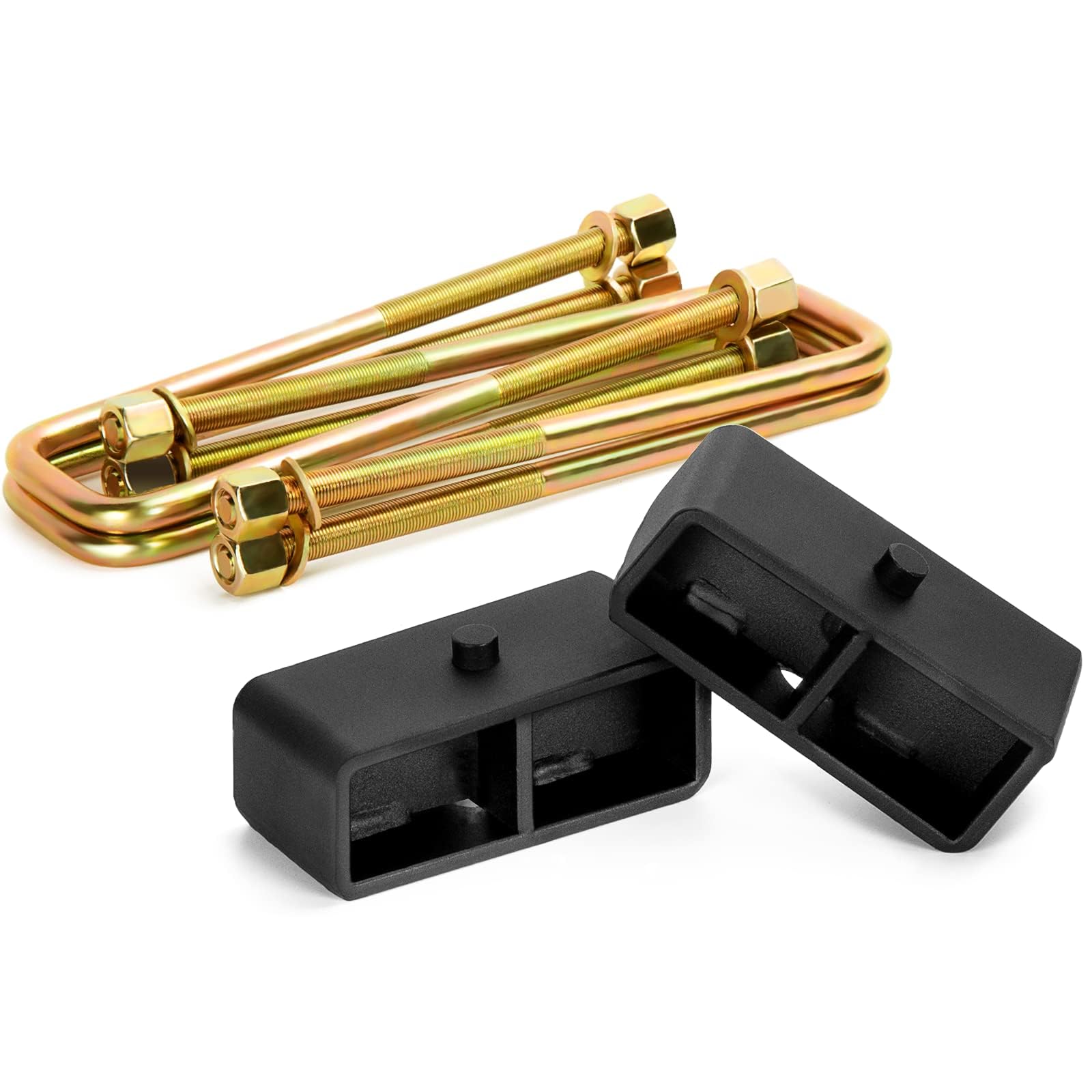 Photo 1 of KSP 2" Rear Lift Kits for Silverado Sierra 1500 2007-2024, 2pcs Lift Block with 4pcs Extended Square U Bolts Rear Lift Sets Compatible With Chevy GMC, 2inch Rear Chassis Leveling Lift Kit