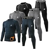 MeetHoo Men Thermal Underwear Set Long Johns with Fleece Lined Base Layer Men Cold Weather Top Bottom for Skiing Running