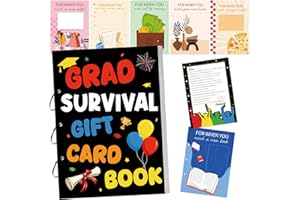 Sereliy College Survival Gift Card Book for Graduation 2026, Graduation Gift Card Holder Book for Cash or Cards, Creative Gra