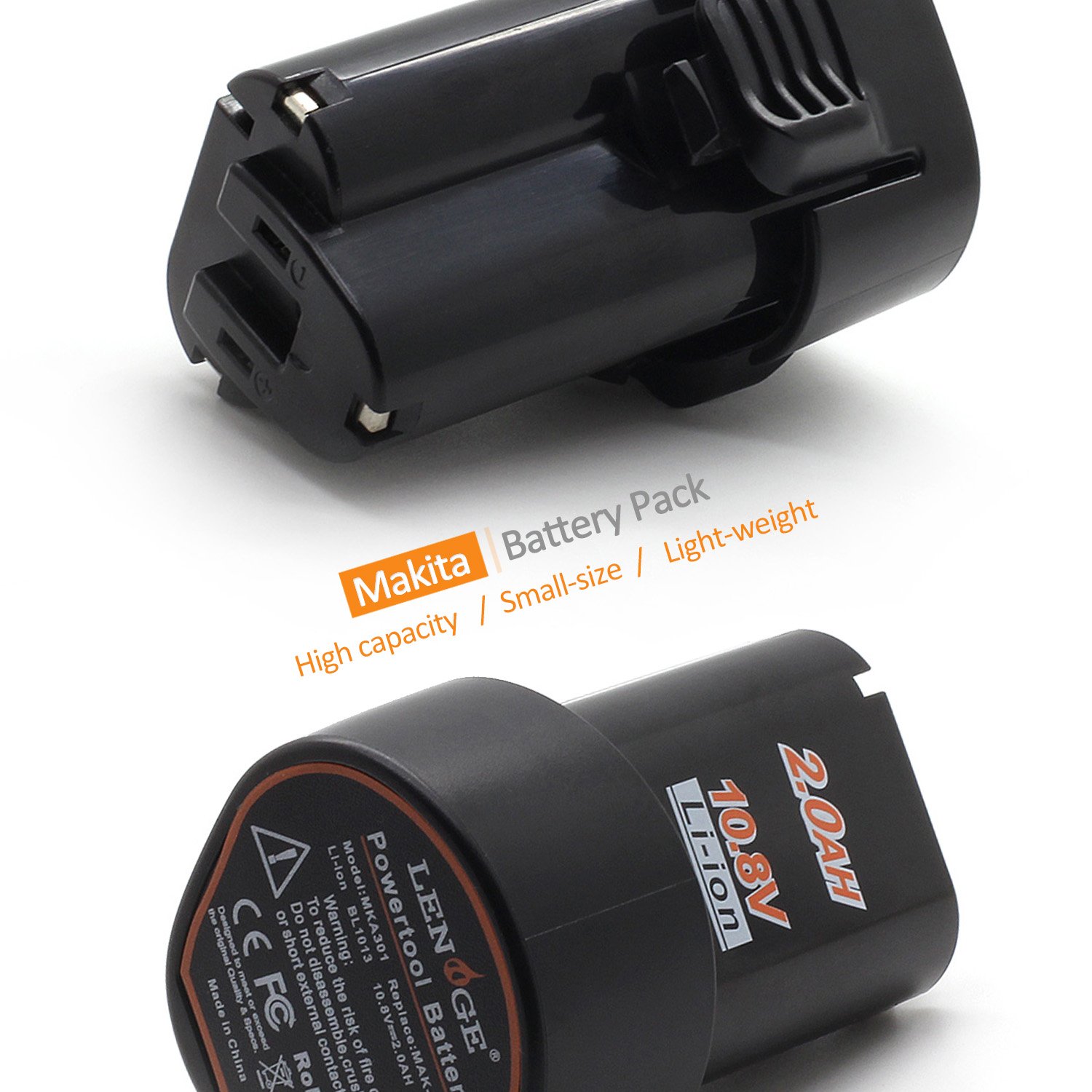 LENOGE Battery 2Ah 10.8V Replacement for Makita BL1013 BL1014 Drill DF030D LCT203W 194550-6 194551-4 FD02W 194550-6 194551-4 18months warranty